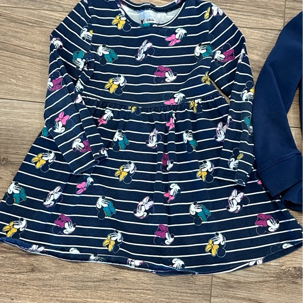 Girls 4T Disney Minnie Mouse Blue Dress and Peplum Sweater By Jumping Beans